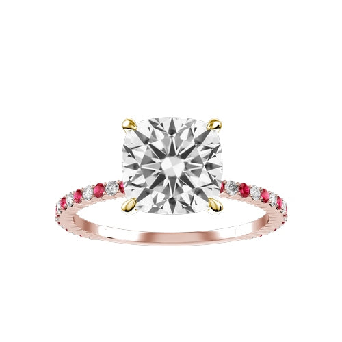 Cushion Lab-grown Diamond Bridal Ring — down